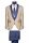 Beige baggi slim fit dress with vest and plastron