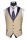 Beige baggi slim fit dress with vest and plastron