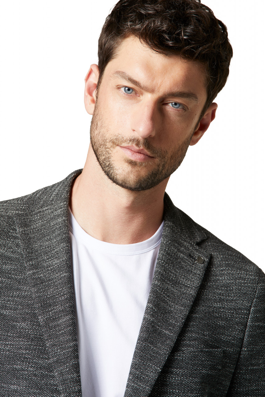 Grey Digel jacket in jersey drop four - Italian men's Grey Digel jacket in jersey drop four - Italian men's