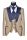 Smoking con petto a lancia beige baggi slim fit con gilet e plastron