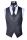 Smoking con petto a lancia nero baggi slim fit con gilet e plastron