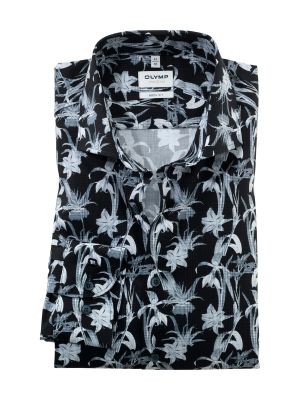 Camicia olymp fantasia floreale blu slim fit