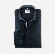 Camicia blu olymp level five in cotone stretch slim fit