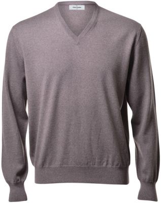 Regular fit gran sasso hazelnut sweater in merino wool 