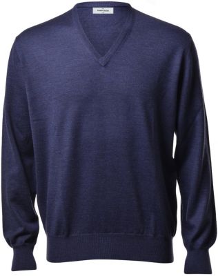 Pullover regular fit gran sasso blu denim in lana merinos 