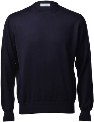Regular fit gran sasso dark blue sweater in merino wool 