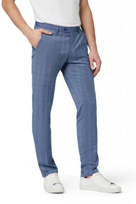 Pantalone blu chiaro a quadri digel extra slim fit