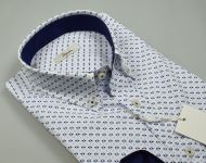 Camicia button down ingram in cotone stampato regular fit