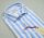 Slim fit wide light blue striped bench shirt wide stretch cotton