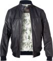 Blue milestone bomber jacket in lamb nappa leather