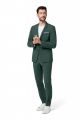 Slim fit digel dress green bi-stretch wool blend