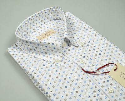 Pancaldi regular fit shirt in printed stretch cotton 