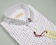 Camicia pancaldi in cotone stretch stampato regular fit