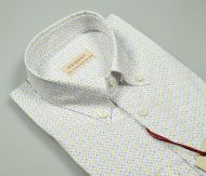 Regular fit button down pancaldi shirt in printed cotton