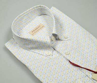 Camicia pancaldi regular fit button down in cotone stampato