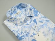 Ingram shirt in pure printed patterned linen 