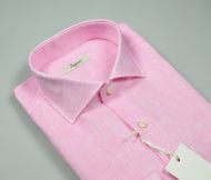 Pink ingram shirt in pure linen slim fit