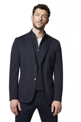 Blue jacket in jersey modern fit digel with detachable harness