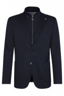 Giacca digel blu in jersey drop quattro corto con pettorina staccabile