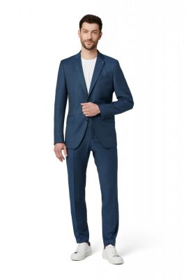 Abito bluette slim fit digel lana stretch zignone 