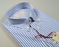 Regular fit pancaldi striped shirt light blue stretch cotton