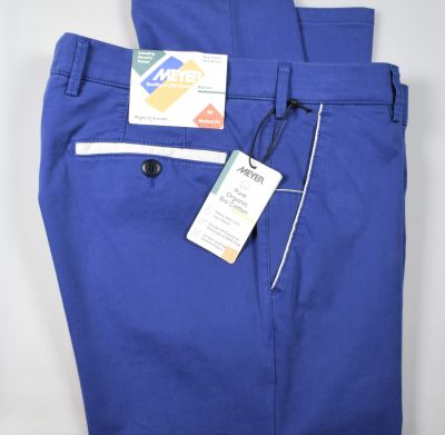 Pantalone meyer blu marine cotone bio vestibilità perfetta 