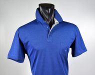 Blue polo shirt in modern fit Scottish thread