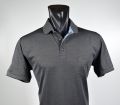 Black velablu polo shirt in modern fit Scottish thread