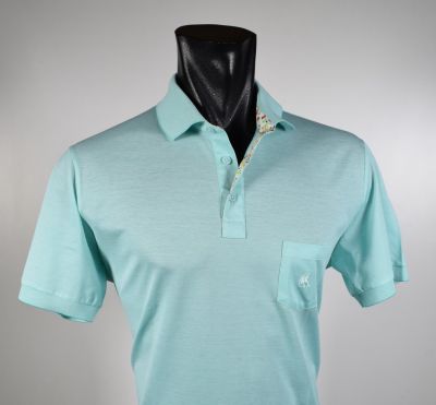 Polo verde acqua velablu in filo di scozia modern fit