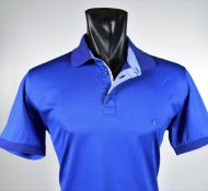 Blue vela blu polo shirt in modern fit scottish thread