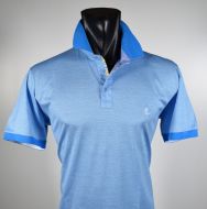 Turquoise vela blu polo shirt in modern fit scottish thread