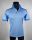 Turquoise vela blu polo shirt in modern fit scottish thread