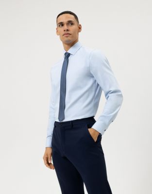 Light blue olymp jersey super slim fit shirt 