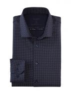 Camicia blu a pois in jersey super slim fit 