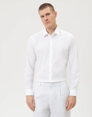 Camicia slim fit bianca olymp level five in cotone stretch