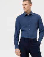 Navy blue olymp level five slim fit shirt in stretch cotton