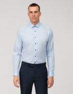 Light blue olymp level five slim fit stretch cotton shirt