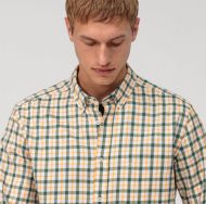 Green olymp casual regular fit checked shirt in flannel