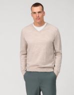 Beige v-neck pullover olymp regular fit