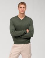 Pullover scollo a v verde olymp regular fit