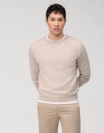 Round neck olymp beige merino wool regular fit 