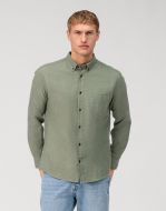 Green olymp button down regular fit flannel shirt
