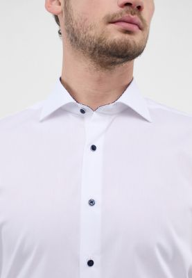 White eterna modern fit shirt in non-iron cotton