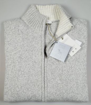 Cardigan jacket with zip cashmere blend cavalieri milano