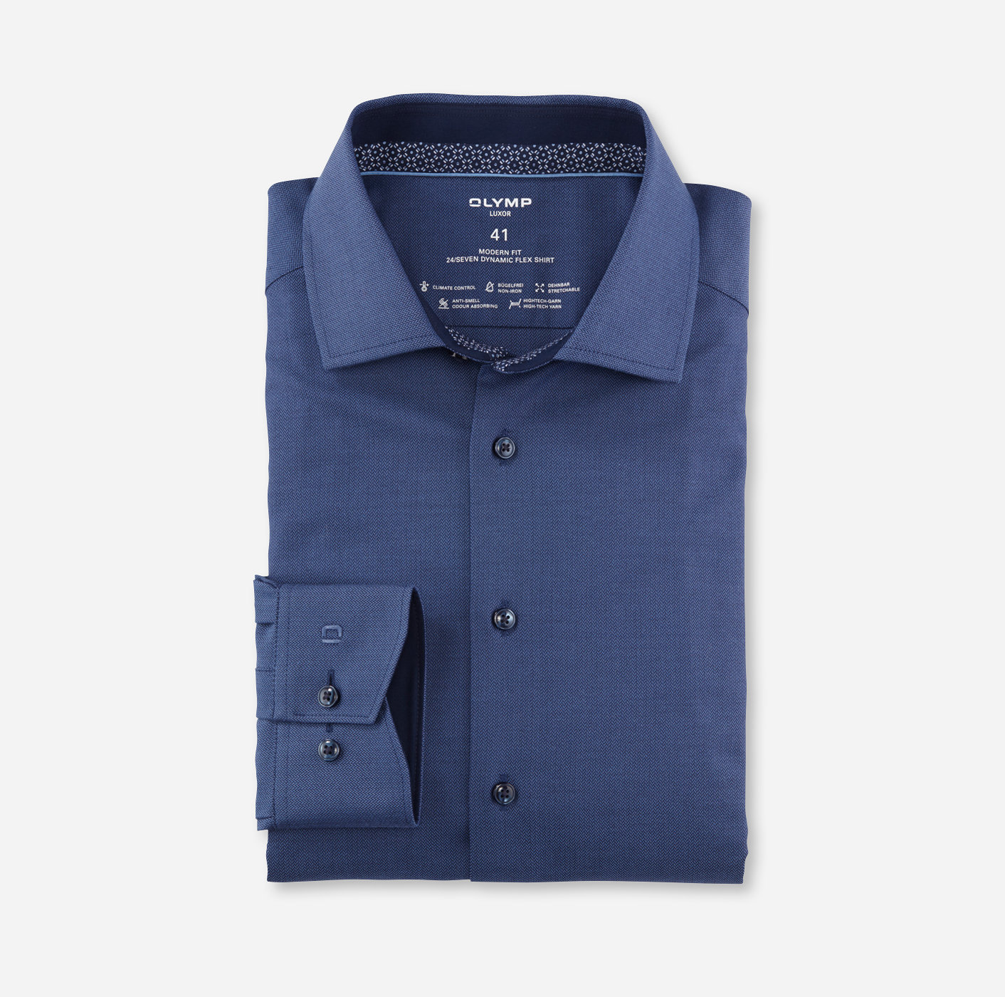 Blue marine men s shirt Olymp High tech fabric Easy Breathable Ironing