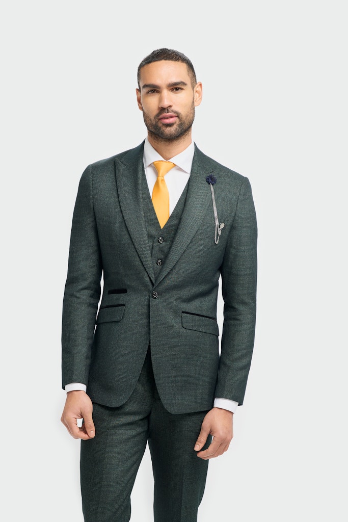 joan clayton green dress Dark Green Pinstripe Suit - Green Stripe Suit main image 0