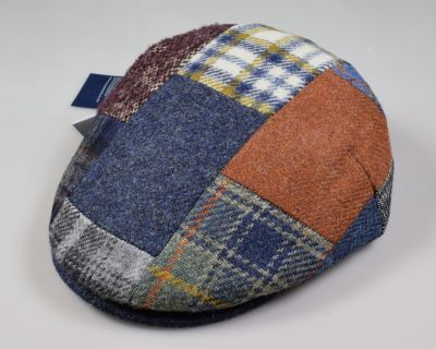 Multicolor patchwork panizza beanie in pure wool 