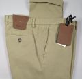 Beige bsettecento trousers in slim-fit textured stretch cotton