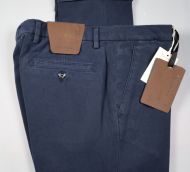 Blue bsettecento trousers in slim-fit textured stretch cotton