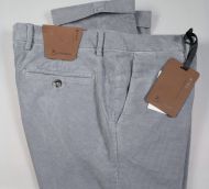 Pantalone grigio chiaro bsettecento in velluto stretch armaturato slim fit